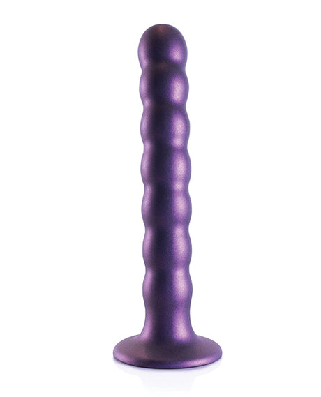 6.5" Beaded G-Spot Dildo - Metallic Purple